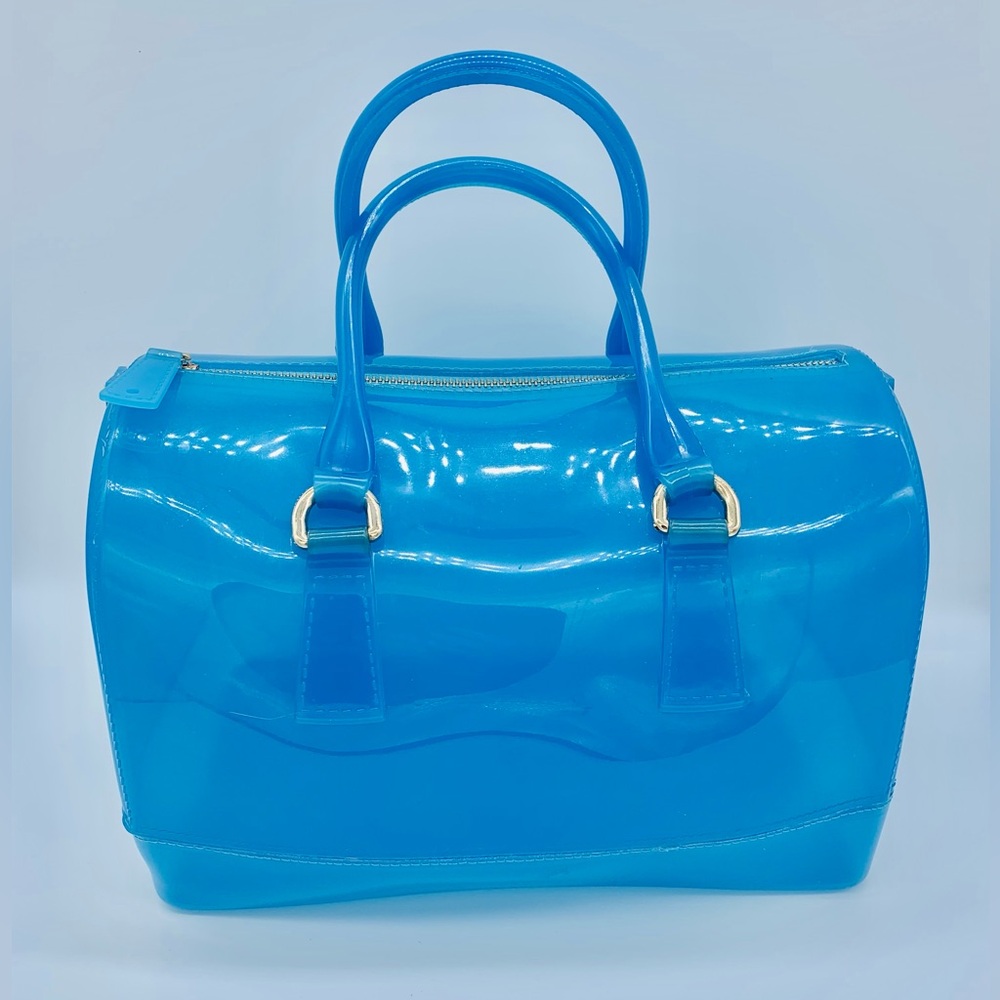Pre-owned blue PVC “JELLY”  duffle hand bag